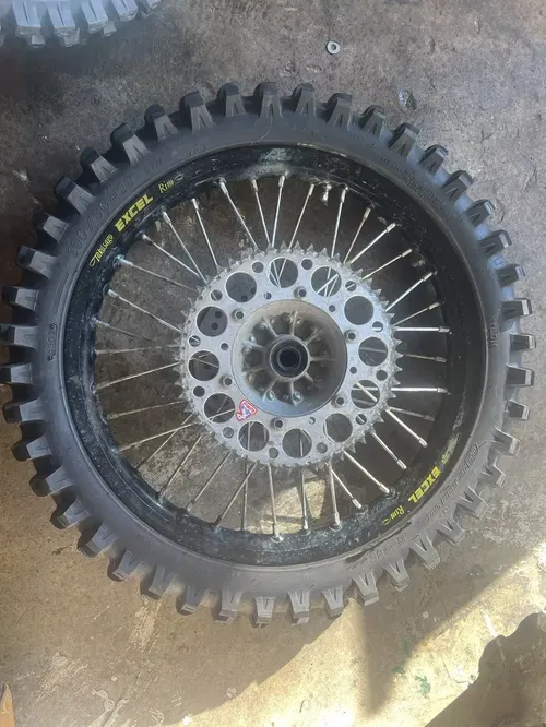 1999 99 Suzuki RM125 RM 125 Rear Wheel Rim Tire Hub Spokes Rotor Sprocket 19"