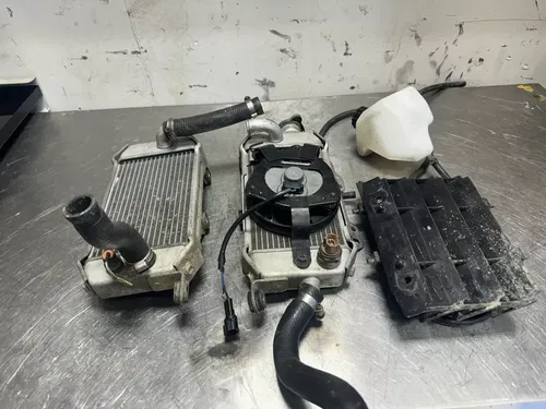 2009 Kawasaki KLX250S OEM Left & Right Radiator Radiators With Cooling Fan
