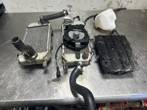 2009 Kawasaki KLX250S OEM Left & Right Radiator Radiators With Cooling Fan