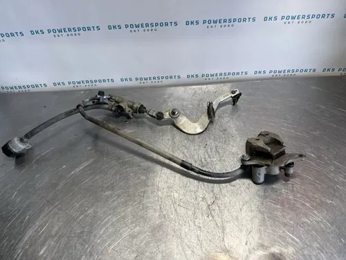2014 14-21 KAWASAKI KX100 OEM REAR BACK BRAKE CALIPER MASTER CYLINDER LEVER LINE