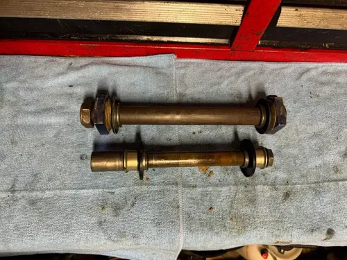 2014 06-14 KX250F KX 250F OEM Rear Wheel Axle Bolt Shaft Pivot Spacer Nut