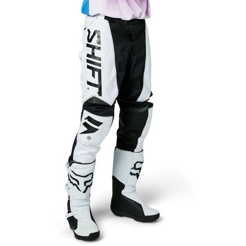 SHIFT WHITE LABEL TRAC PANTS - WHITE/BLACK