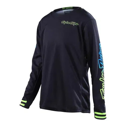 TROY LEE YOUTH GP JERSEY MONO BLACK/YELLOW/CYAN