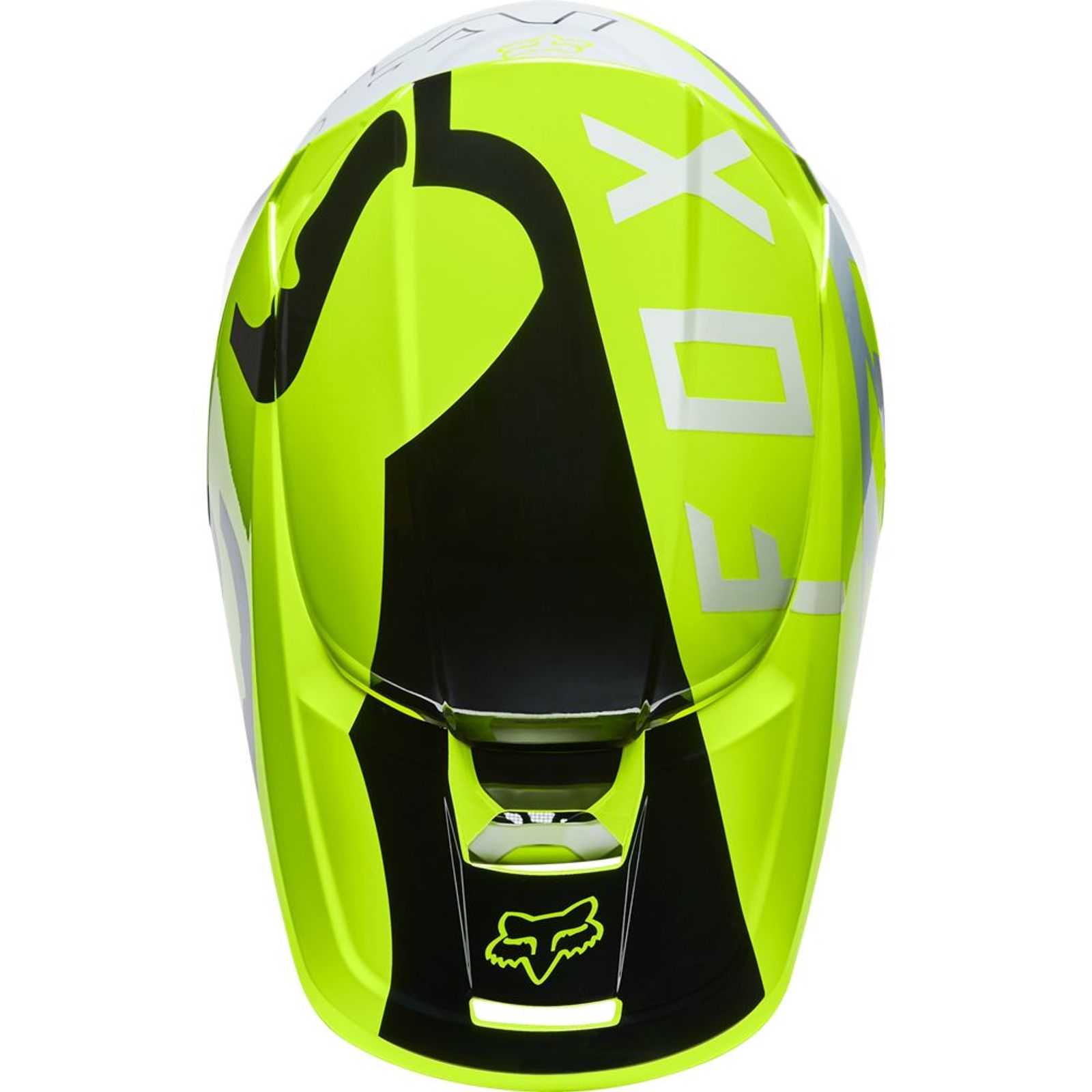 YOUTH FOX V1 PRIX MOTOCROSS MX HELMET - PRIX BLACK FLO YELLOW kids quad  bike