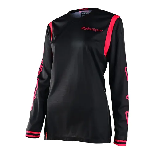TROY LEE WOMENS GP JERSEY MONO BLACK / FLO RED