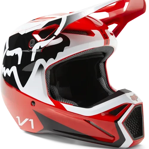 Fox Racing V1 LEED Helmet DOT/ECE [Flo Red]