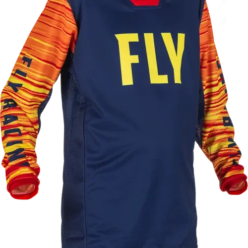 FLY RACING YOUTH KINETIC WAVE JERSEY NAVY/YELLOW/RED 375-526Y