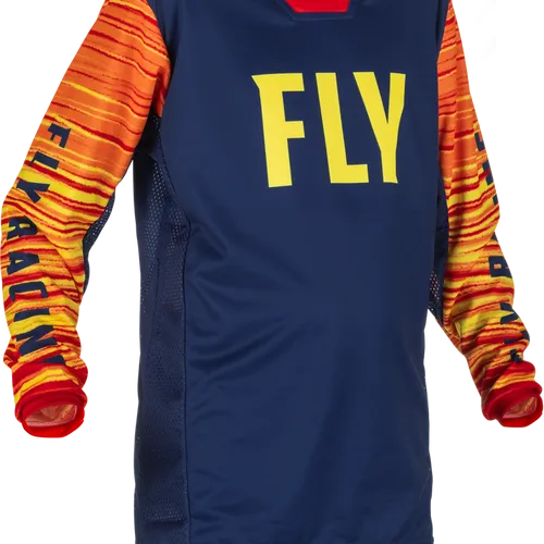 FLY RACING YOUTH KINETIC WAVE JERSEY NAVY/YELLOW/RED