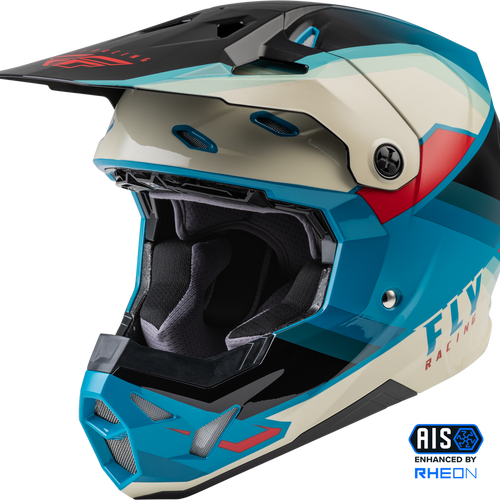 FLY RACING YOUTH FORMULA CP RUSH HELMET - BLK/STONE/DRK TEAL