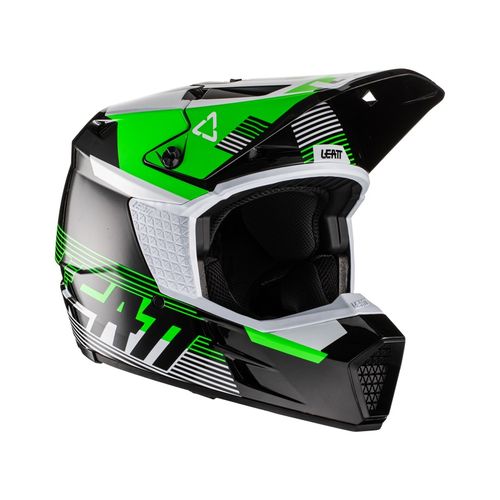 Leatt Moto 3.5 V22 Helmet - Black/Green - Adult Small - 1022010201