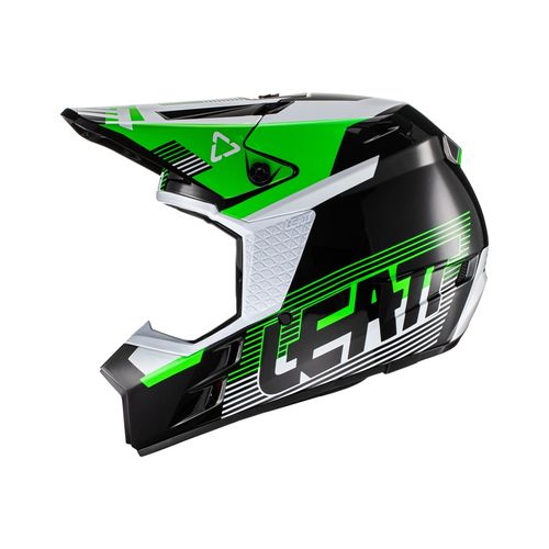 Leatt Moto 3.5 V22 Helmet - Black/Green - Adult Small - 1022010201
