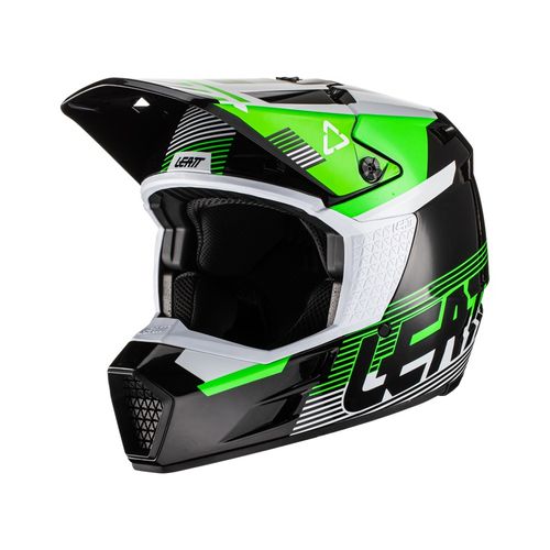 Leatt Moto 3.5 V22 Helmet - Black/Green - Adult Small - 1022010201