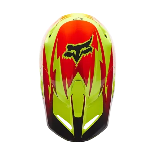 FOX RACING V1 STATK HELMET [RED/YELLOW]