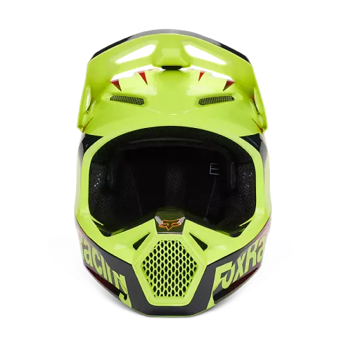 FOX RACING V1 STATK HELMET [RED/YELLOW]