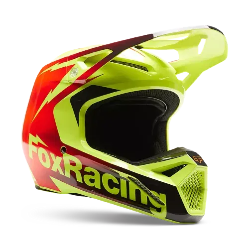 FOX RACING V1 STATK HELMET [RED/YELLOW]