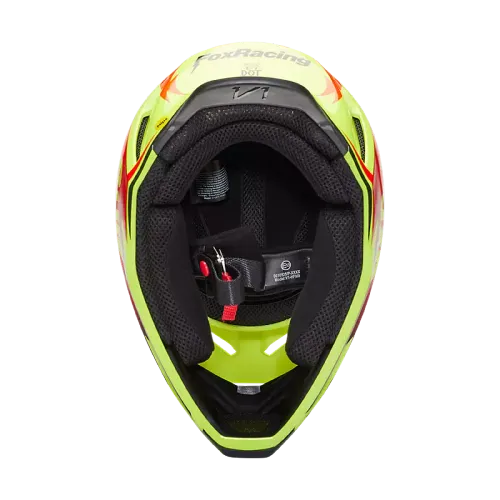 FOX RACING V1 STATK HELMET [RED/YELLOW]