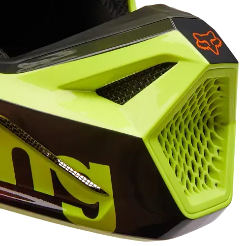 FOX RACING V1 STATK HELMET [RED/YELLOW]