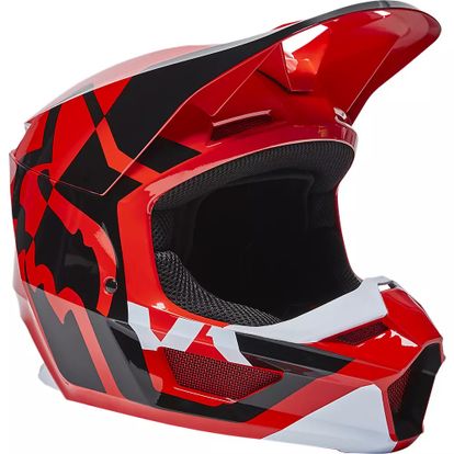 FOX V1 LUX HELMET - FLO RED - ADULT SIZES