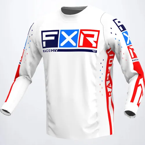 FXR Podium Pro LE MX Jersey - White/Red/Blue - Size Small - 223322-0120-07