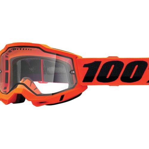 100% Accuri 2 Enduro MTB Goggles Neon Orange with Clear Lens