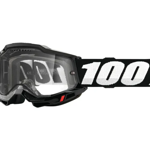 100% Accuri 2 Enduro MTB Goggles Black with Clear Lens