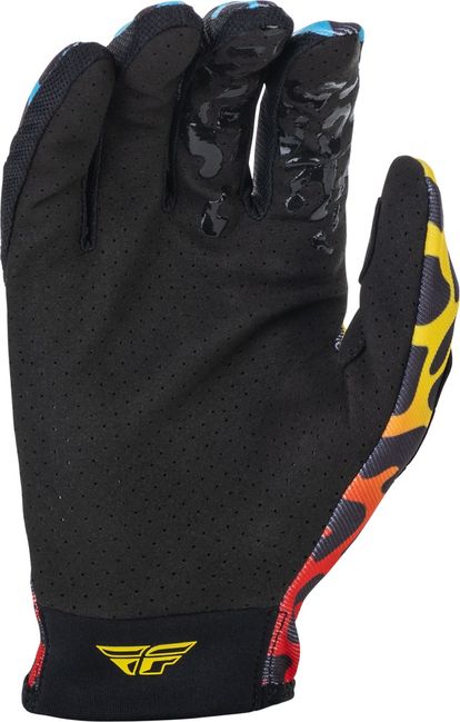 FLY RACING LITE S.E. EXOTIC GLOVES - RED/YELLOW/BLUE