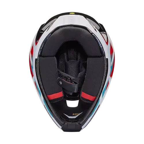 FOX RACING V3 RS SYZ HELMET [BLACK/WHITE] - SMALL
