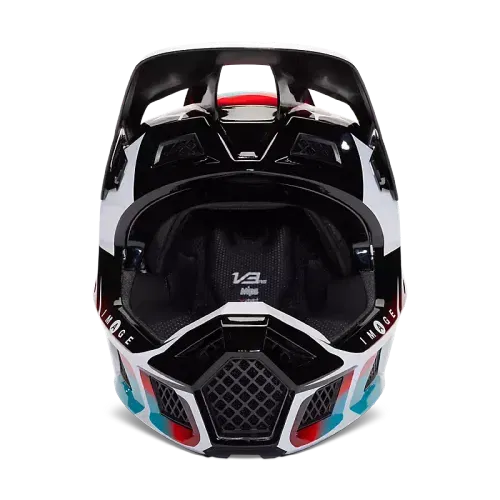 FOX RACING V3 RS SYZ HELMET [BLACK/WHITE] - SMALL