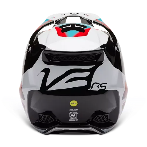 FOX RACING V3 RS SYZ HELMET [BLACK/WHITE] - SMALL