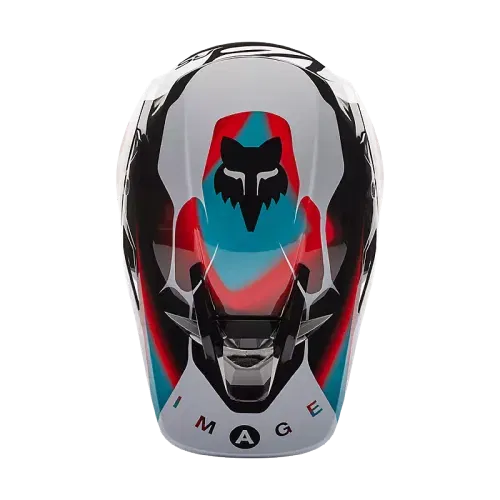 FOX RACING V3 RS SYZ HELMET [BLACK/WHITE] - SMALL