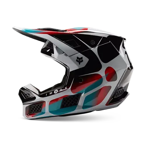 FOX RACING V3 RS SYZ HELMET [BLACK/WHITE] - SMALL