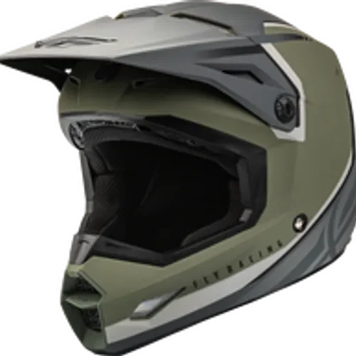 FLY RACING YOUTH KINETIC VISION HELMET MATTE OLIVE GREEN/GREY 73-8652Y