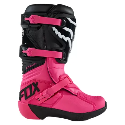 FOX RACING YOUTH COMP BOOTS (BLACK/PINK) - Youth Size 8 - 27689-285-8
