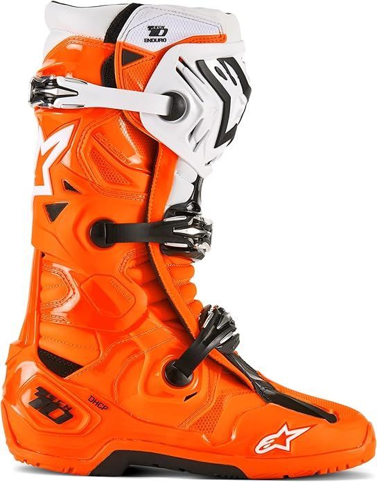 ALPINESTARS TECH 10 ENDURO BOOTS -  FLO ORANGE/ BLACK/WHITE - 3410-323