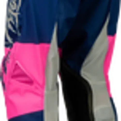 FLY RACING YOUTH KINETIC KHAOS PANTS PINK/NAVY/TAN  YOUTH SIZES