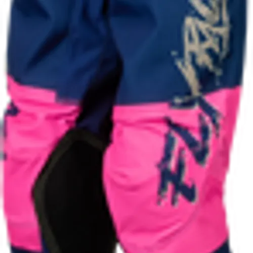FLY RACING YOUTH KINETIC KHAOS PANTS PINK/NAVY/TAN  YOUTH SIZES