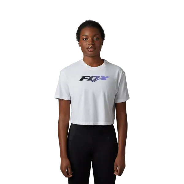 FOX RACING WOMENS MORPHIC CROP TEE WHITE - 30789-008-