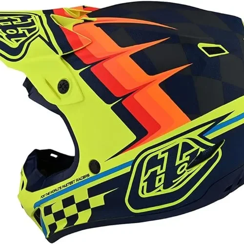 Troy Lee Designs Youth SE4 Midnight Helmet (Yellow/Red) (Medium) 112327023