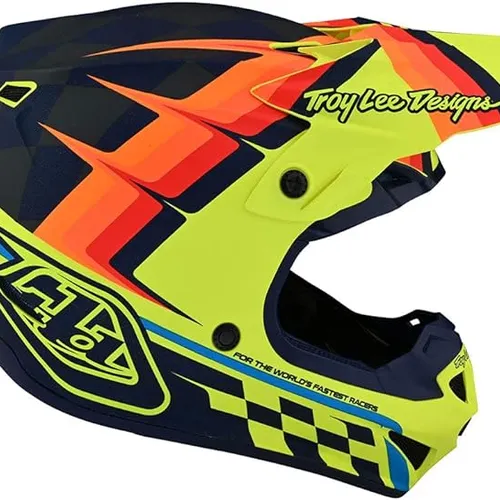 Troy Lee Designs Youth SE4 Midnight Helmet (Yellow/Red) (Medium) 112327023
