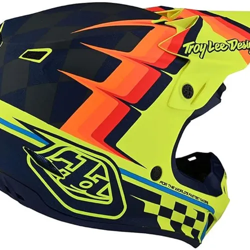 Troy Lee Designs Youth SE4 Midnight Helmet (Yellow/Red) (Medium) 112327023