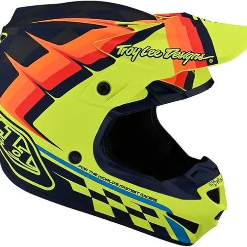 Troy Lee Designs Youth SE4 Midnight Helmet (Yellow/Red) (Medium) 112327023