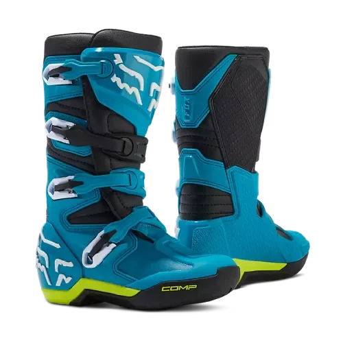 Fox Racing Youth Comp Boots (Blue/Yellow)