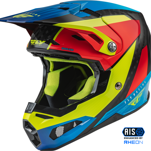 Fly Racing Youth Formula Carbon Prime Helmet - Hi-Vis/Blue/Red - Youth Large