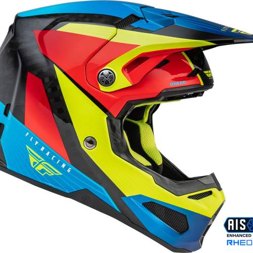 Fly Racing Youth Formula Carbon Prime Helmet - Hi-Vis/Blue/Red - Youth Large