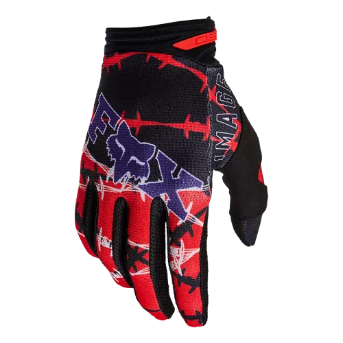 Fox Racing 180 Barbed Wire Special Edition Gloves (Fluorescent Red)