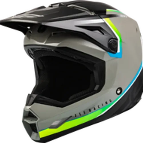 FLY RACING YOUTH KINETIC VISION HELMET GREY/BLACK YOUTH SIZES 73-8650Y