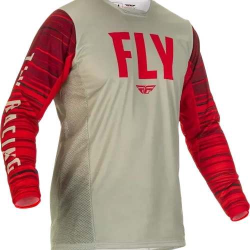 FLY RACING KINETIC WAVE JERSEY LIGHT GREY/RED - ON SALE!! 375-522