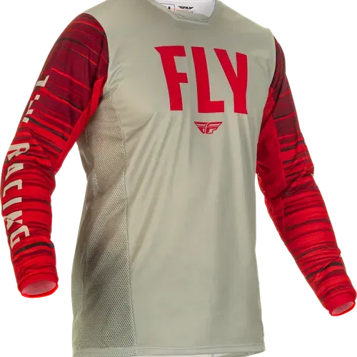 FLY RACING KINETIC WAVE JERSEY LIGHT GREY/RED - ON SALE!! 375-522