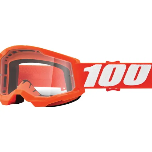 	100% Strata Jr. 2 Goggle Orange with Clear Lens