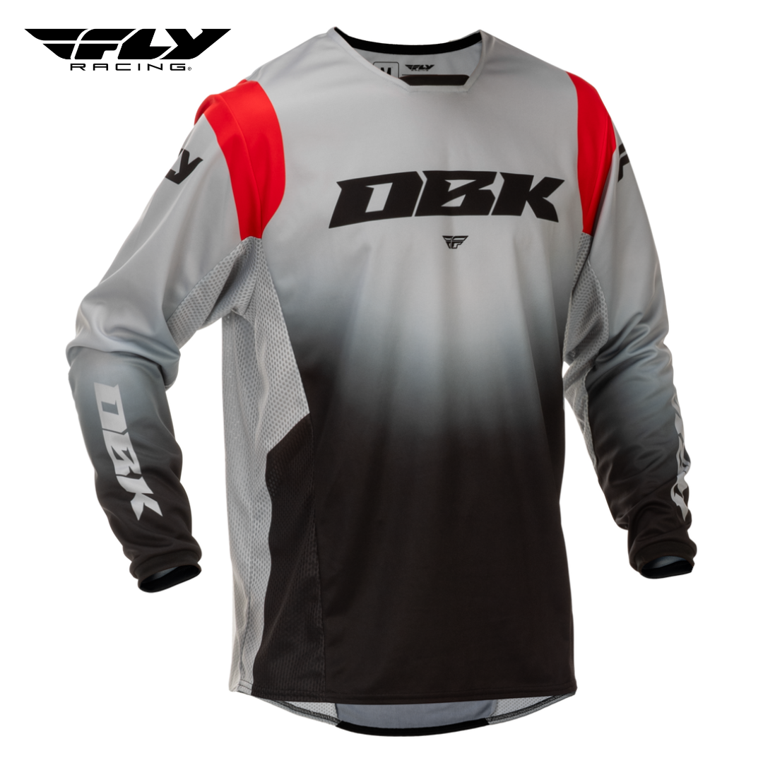 Fly Racing Kinetic DBK Jersey - Gray/Black/Red